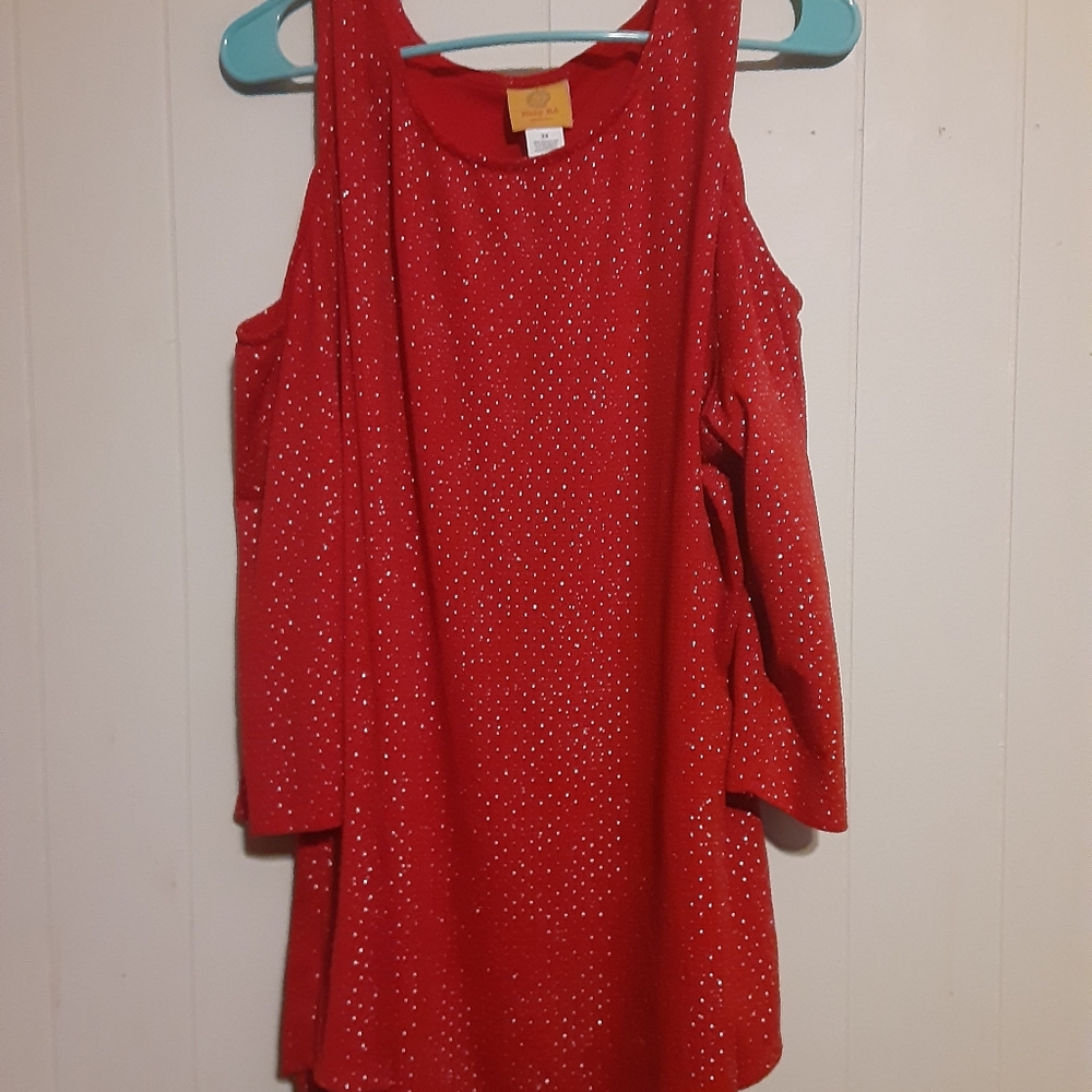 Ruby Road Plus Size Open Shoulder Top